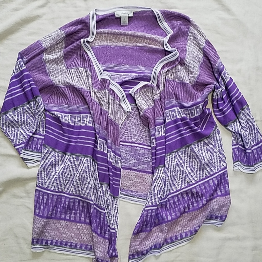 CJ Banks purple plus size cardigan 2X